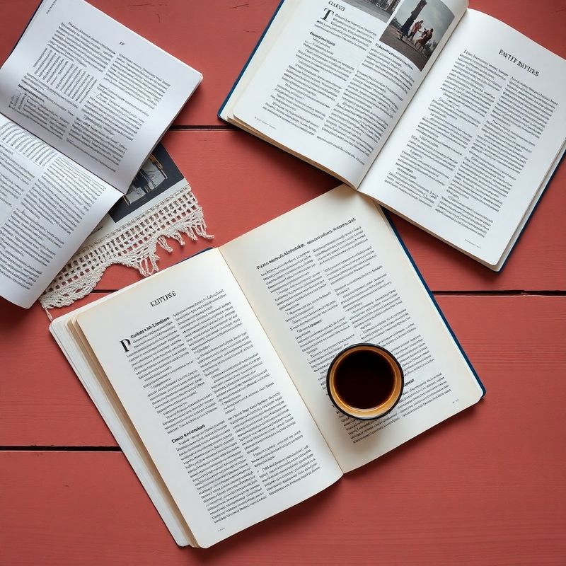 Otvoreni notesi, isprintani članci i topli espresso na drvenom stolu